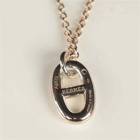 hermes silver pendant|authentic Hermes pendant necklace.